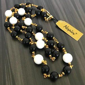 Napier Black & White Bead Necklace
